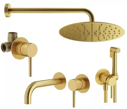 Душевой комплект Plumberia Selection Ixo KITZXO01OB210 золото брашированное