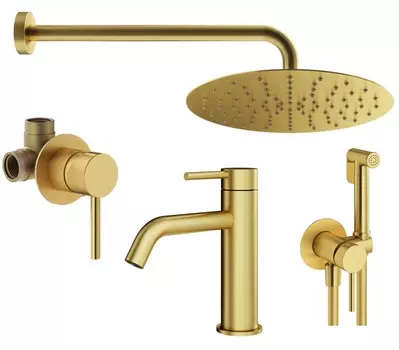 Душевой комплект Plumberia Selection Ixo KITZXO01OB53 золото брашированное