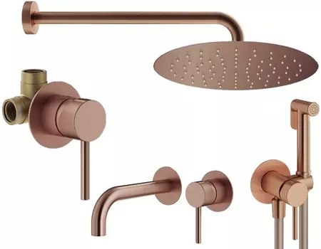 Душевой комплект Plumberia Selection Ixo KITZXO01RS210 медь брашированная