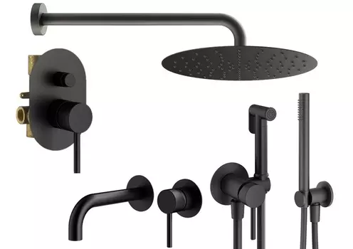 Душевой комплект Plumberia Selection Ixo KITZXO15NO210 черный матовый