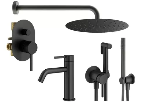 Душевой комплект Plumberia Selection Ixo KITZXO15NO53 черный матовый
