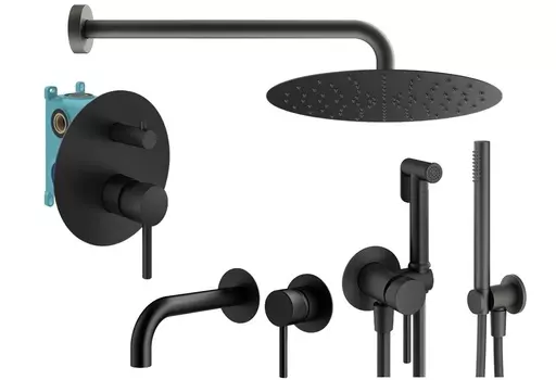 Душевой комплект Plumberia Selection Ixo KITZXO18NO210 черный матовый
