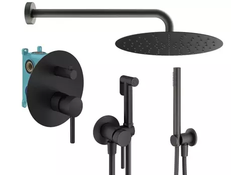Душевой комплект Plumberia Selection Ixo KITZXO18NO черный матовый
