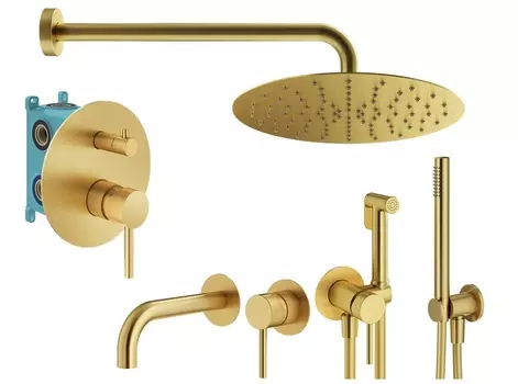 Душевой комплект Plumberia Selection Ixo KITZXO18OB210 золото брашированное