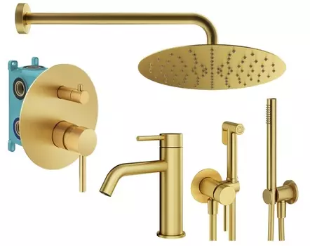Душевой комплект Plumberia Selection Ixo KITZXO18OB53 золото брашированное