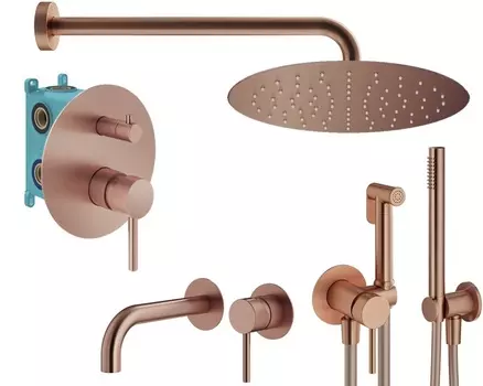 Душевой комплект Plumberia Selection Ixo KITZXO18RS210 медь брашированная