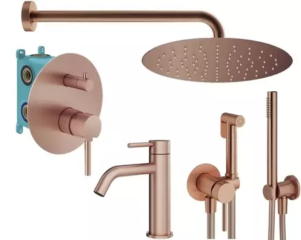 Душевой комплект Plumberia Selection Ixo KITZXO18RS53 медь брашированная