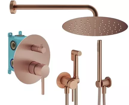 Душевой комплект Plumberia Selection Ixo KITZXO18RS медь брашированная