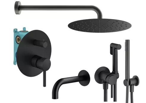 Душевой комплект Plumberia Selection Ixo KITZXO19NO60 черный матовый