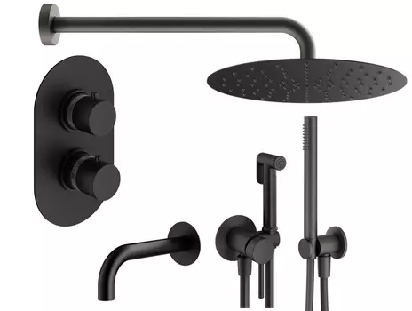 Душевой комплект Plumberia Selection Ixo KITZXOT19NO60 черный матовый