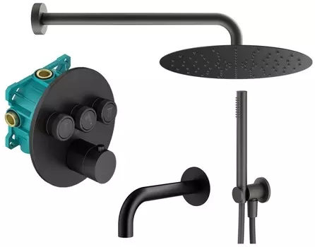 Душевой комплект Plumberia Selection Ps Box KITPSB03NO60 черный матовый