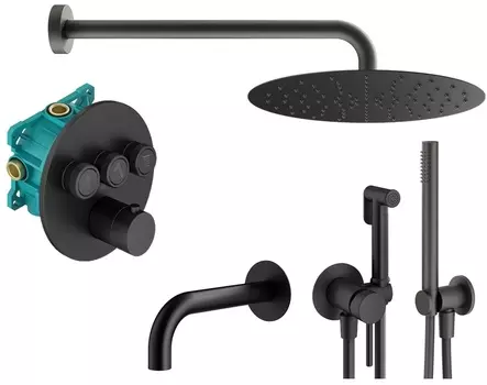 Душевой комплект Plumberia Selection Ps Box KITZPSB03NO60 черный матовый