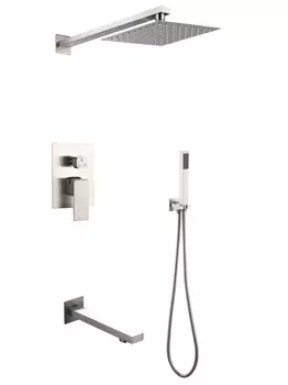 Душевой комплект Ростовская Мануфактура Сантехники (РМС) SUS129-2S с внутренней частью, нержавеющая сталь