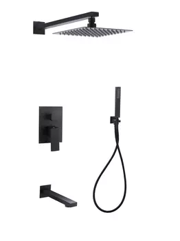 Душевой комплект Ростовская Мануфактура Сантехники (РМС) SUS129BL-2S с внутренней частью, черный