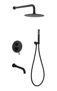 Душевой комплект Ростовская Мануфактура Сантехники (РМС) SUS129BL-1S с внутренней частью, черный