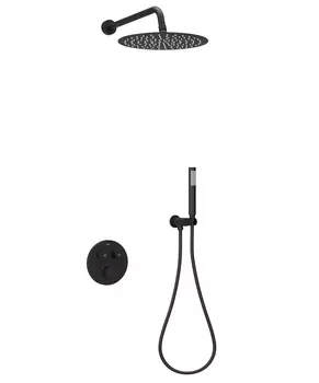 Душевой комплект Sancos Link SC3005MB c термостатическим смесителем, с внутренней частью, черный матовый