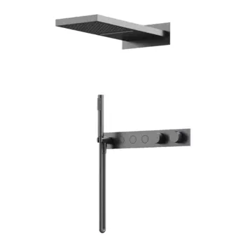 Душевой комплект Sancos Linn SC9023GG вороненая сталь