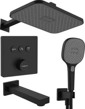 Душевой комплект STWORKI Гетеборг S03240BK черный матовый