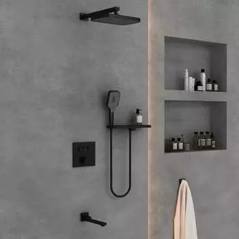 Душевой комплект Vincea VSFW-4311RMB встраиваемый, двухрежимный, черный