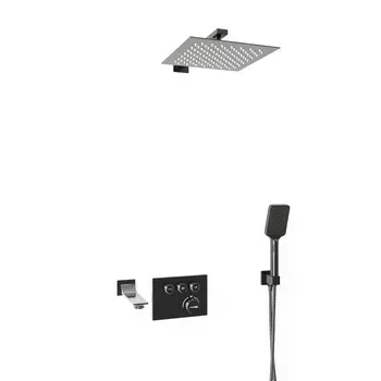 Душевой комплект WasserKRAFT A8458.182.200.186.195.202.176 Thermo оружейная сталь