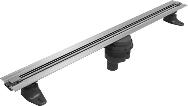 Душевой лоток Berges Wasserhaus Super Slim 400 матовый хром с вертикальным сифоном