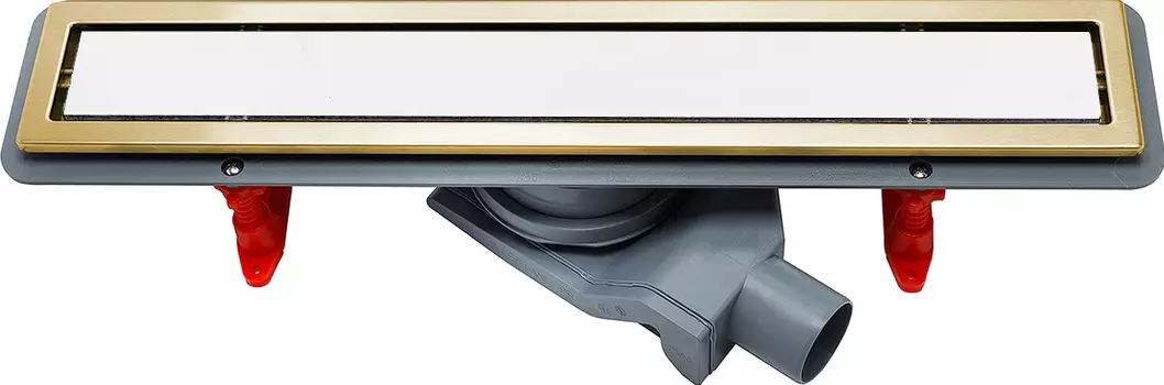 Душевой лоток Pestan Confluo Premium White Glass Gold Line 300 белое стекло/позолоченная сталь