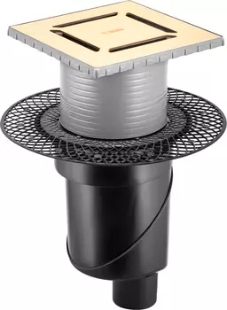 Душевой трап Berges Wasserhaus Platz Norma 092059 15x15 см, золото