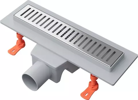 Душевой трап EWRIKA 30 см с решеткой Grass, хром