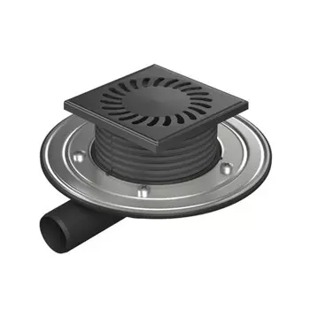 Душевой трап Paini 381AC 125х125 мм с решеткой черный