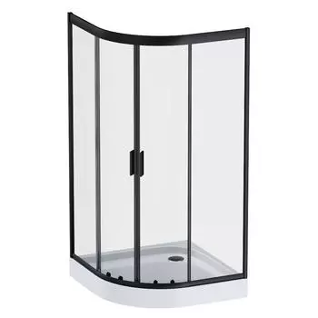 Душевой уголок Am.Pm Gem W90G-401-100BT 100х100х200 см, профиль черный матовый, стекло прозрачное