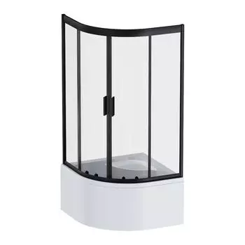 Душевой уголок Am.Pm Gem W90G-401A090BT 90х90х150 см, профиль черный матовый, стекло прозрачное