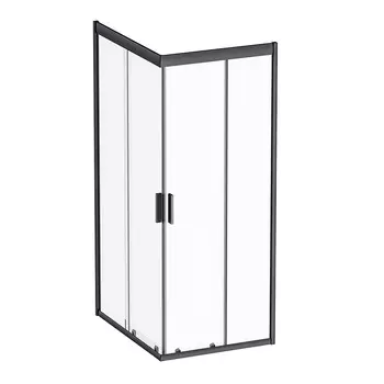 Душевой уголок Am.Pm Gem W90G-404-100280-BT 80х100х190 см, профиль черный матовый, стекло прозрачное