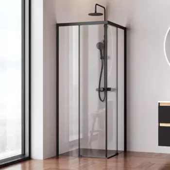 Душевой уголок Am.Pm X-joy 80х80х190 см, профиль черный матовый, стекло прозрачное W94G-403-8080-BТ1К