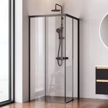 Душевой уголок Am.Pm X-joy 90х90х190 см, профиль черный матовый, стекло прозрачное W94G-403-9090-BТ1К