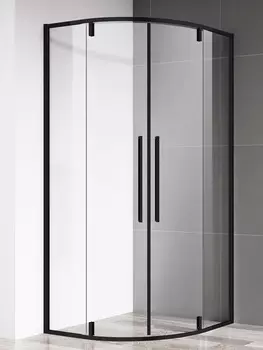 Душевой уголок AQUAme AQM7101-2-9 90x195, профиль черный матовый