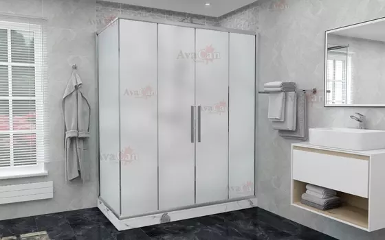 Душевой уголок AvaCan FC2-170-SC100MT 100х190х195 см, профиль хром, стекло матовое
