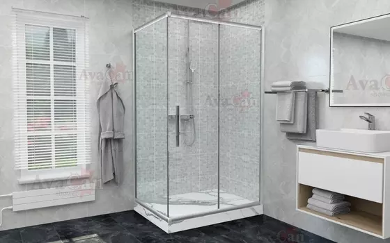 Душевой уголок AvaCan FC-120-SC100 100х140х195 см, профиль хром, стекло прозрачное