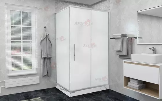 Душевой уголок AvaCan FC-120-SC90MT 90х140х195 см, профиль хром, стекло матовое