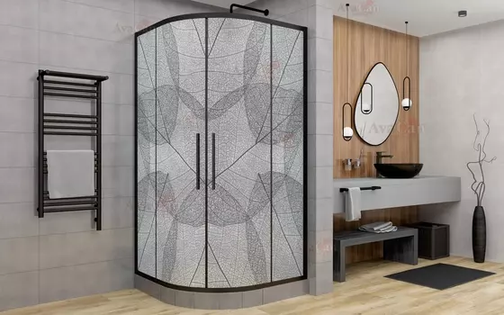 Душевой уголок AvaCan HB120MT 120х120х195 см, профиль черный, стекло матовое