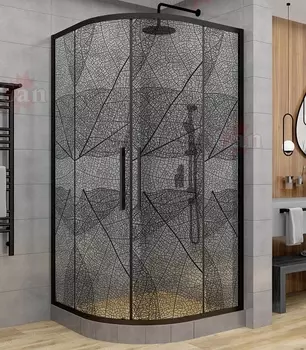 Душевой уголок AvaCan HB90 90х90х195 см, профиль черный, стекло тонированное