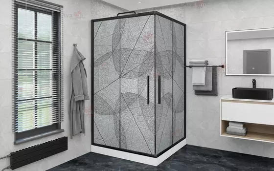 Душевой уголок AvaCan KB100MT 110х110х195 см, профиль черный, стекло матовое