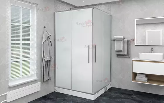 Душевой уголок AvaCan KC100MT 110х110х195 см, профиль хром, стекло матовое