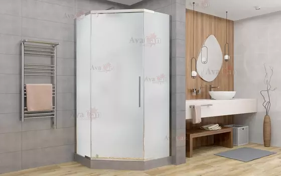 Душевой уголок AvaCan PC100MT 100х100х195 см, профиль хром, стекло матовое