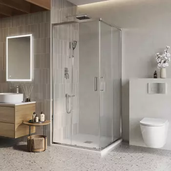 Душевой уголок BelBagno Luce LUCE-A-2-80-C-Cr 80х80 профиль хром, стекло прозрачное