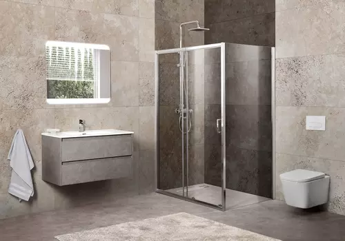 Душевой уголок BelBagno Unique 115х100 стекло прозрачное, профиль хром