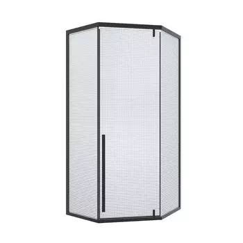 Душевой уголок Ceruttispa C3ABD стекло рифленое, профиль черный