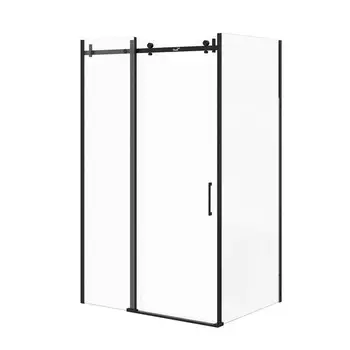 Душевой уголок Ceruttispa CEZA'S120B 90х120х190 см, профиль черный, стекло прозрачное