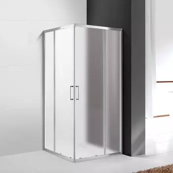 Душевой уголок Cezares Molveno A 2 100 P Cr 100х100х195 см профиль хром, стекло рифленное