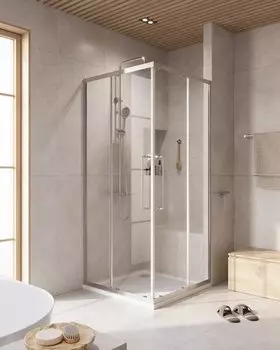 Душевой уголок Cezares Relax-304-A-2-90-C-CR профиль хром, стекло прозрачное