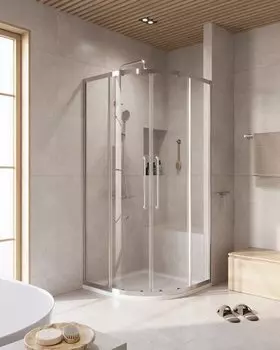 Душевой уголок Cezares Relax-304-R-2-90-C-CR профиль хром, стекло прозрачное